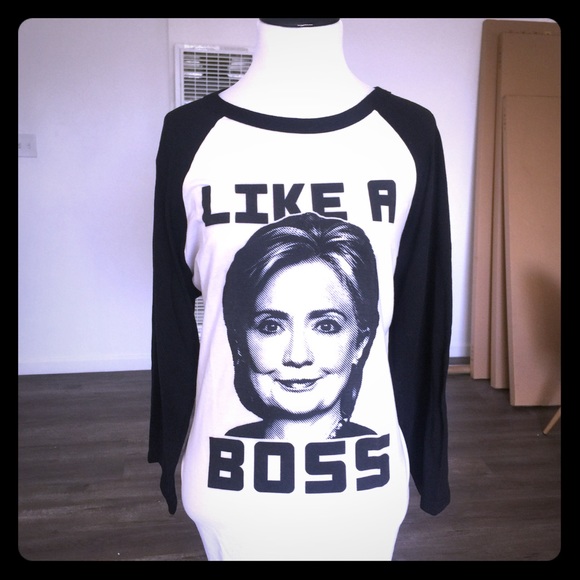 Hillary Clinton Bella & Canvas 3/4 Sleeve Baseball - Picture 1 of 2